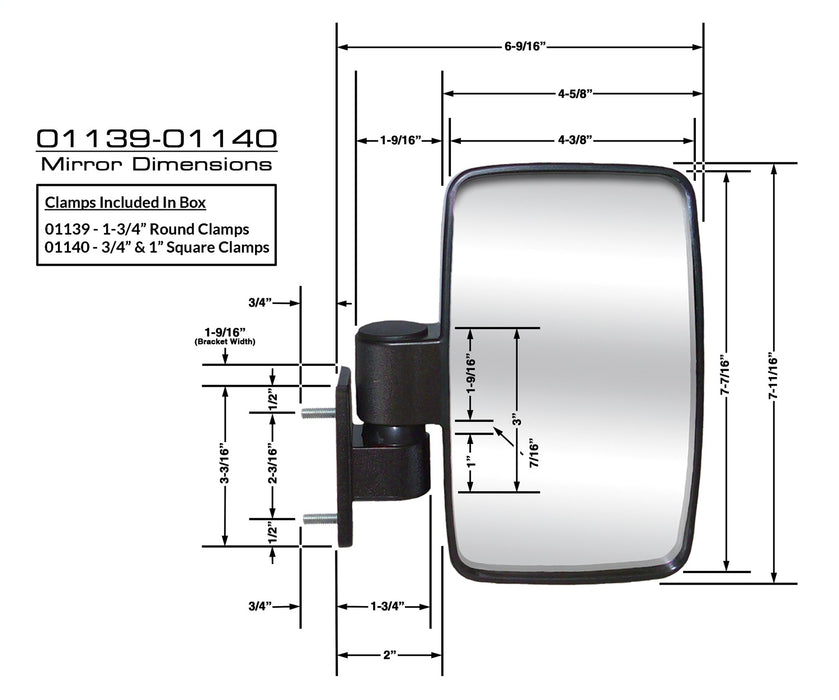 Cipa USA 01139 ATV Mirror - Truck Part Superstore