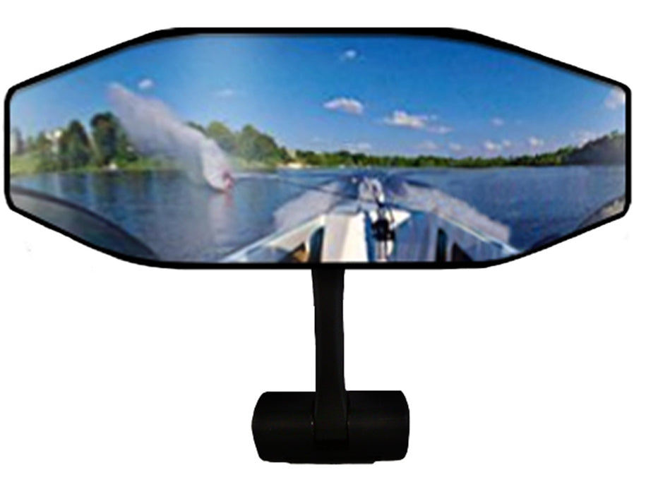 Cipa USA 01609 Vision 180 Degree Boat Mirror; Black; Deluxe Cast Aluminum Cup Mounting Bracket; - Truck Part Superstore