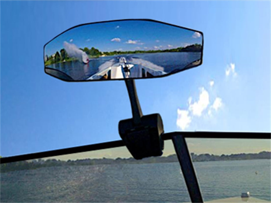 Cipa USA 01609 Vision 180 Degree Boat Mirror; Black; Deluxe Cast Aluminum Cup Mounting Bracket; - Truck Part Superstore