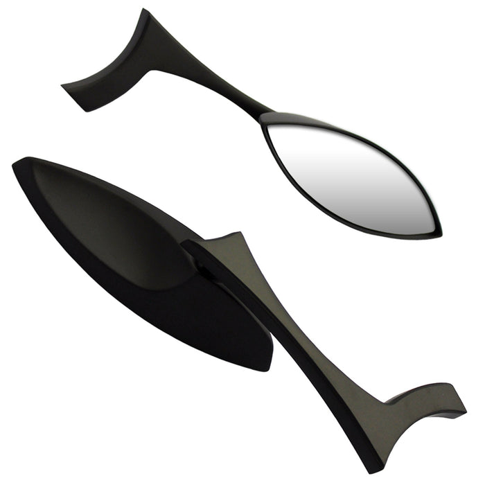 Cipa USA 01906 Motorcycle Teardrop Mirror Kit; Black [Left And Right Side]; - Truck Part Superstore