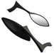 Cipa USA 01906 Motorcycle Teardrop Mirror Kit; Black [Left And Right Side]; - Truck Part Superstore