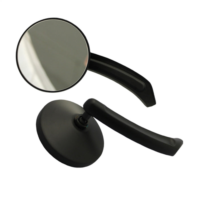 Cipa USA 01931 Motorcycle Small Round Mirror Kit; Black [Left And Right Side]; - Truck Part Superstore