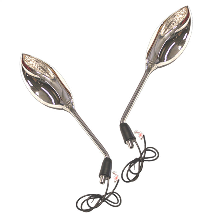 Cipa USA 01935 Motorcycle Sport Bike Lighted Mirror Kit; Chrome [Left And Right Side]; - Truck Part Superstore