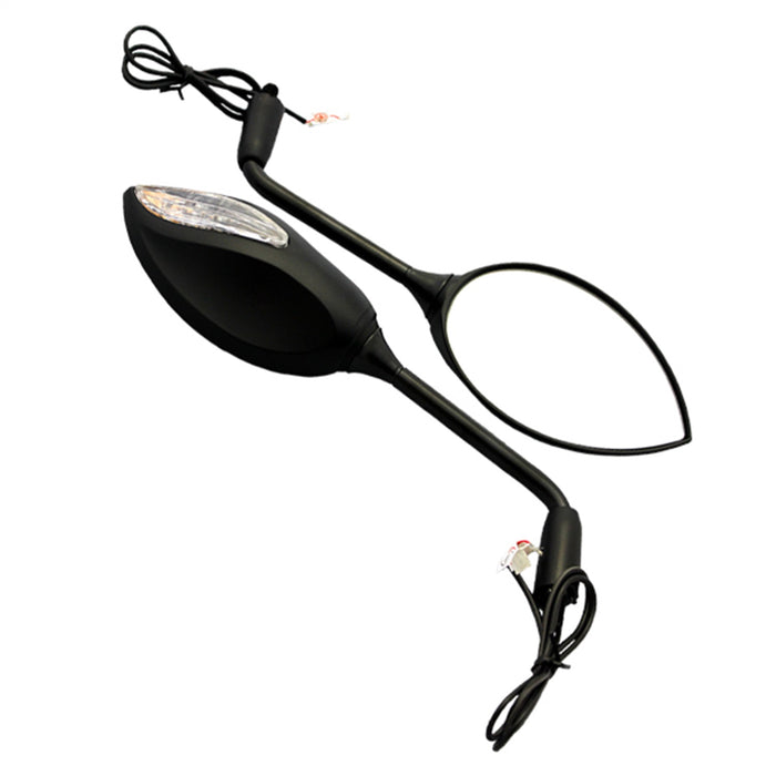 Cipa USA 01936 Motorcycle Sport Bike Lighted Mirror Kit; Black [Left And Right Side]; - Truck Part Superstore