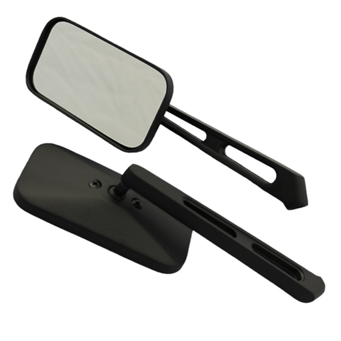 Cipa USA 01943 Motorcycle Rectangle Classic Mirror Kit; Black [Left And Right Side]; - Truck Part Superstore