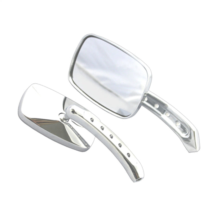 Cipa USA 01944 Motorcycle Rectangle Small Mirror Kit; Chrome [Left And Right Side]; - Truck Part Superstore