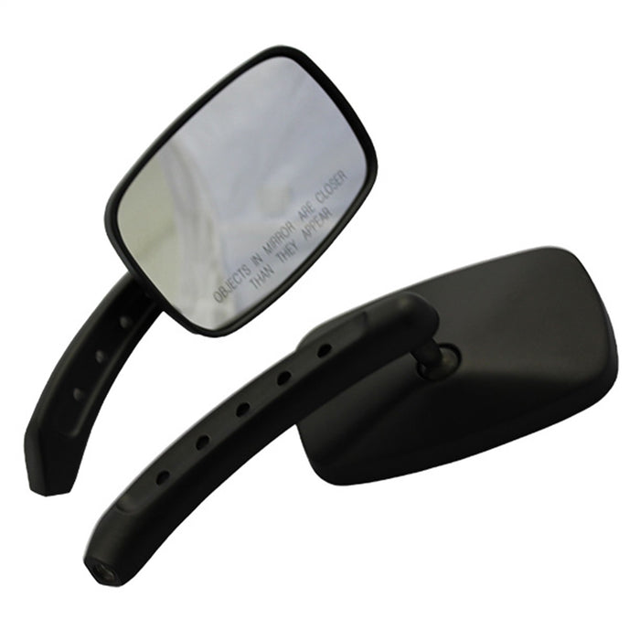 Cipa USA 01945 Motorcycle Rectangle Small Mirror Kit; Black [Left And Right Side]; - Truck Part Superstore