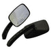 Cipa USA 01945 Motorcycle Rectangle Small Mirror Kit; Black [Left And Right Side]; - Truck Part Superstore