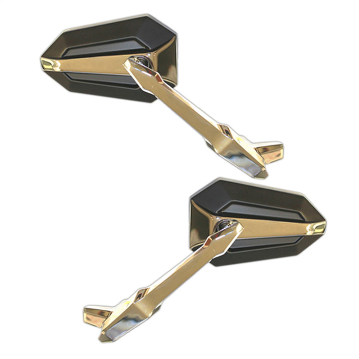 Cipa USA 01948 Motorcycle Mirror Kit; Ultra Black Paint On Chrome [Left And Right Side]; - Truck Part Superstore