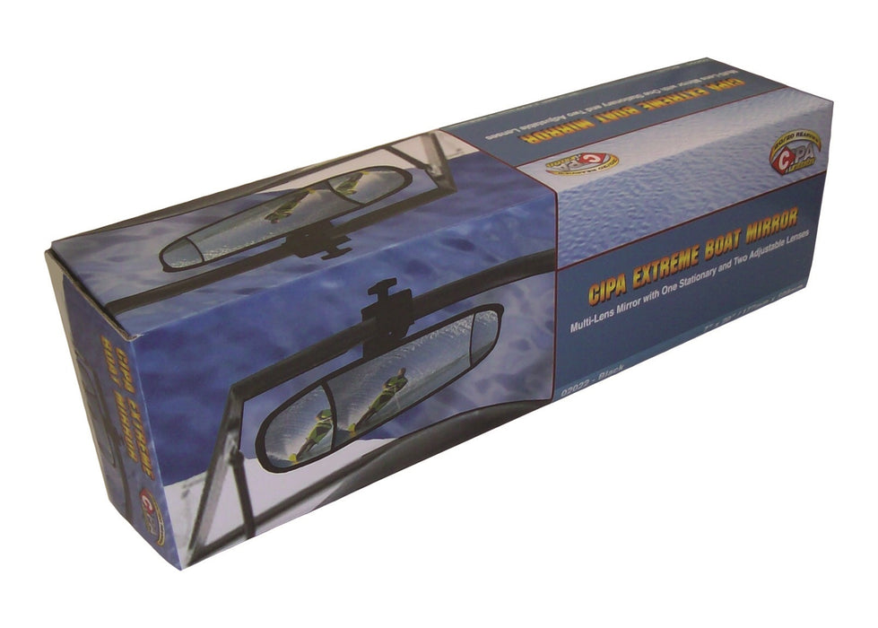 Cipa USA 02022 Extreme™ Boat Mirror; 7 in. x 20 in.; 3 Lens Quick Mount; - Truck Part Superstore