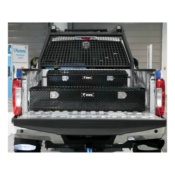 UWS FWB-58-BLK Gloss Black Aluminum 58in. 5th Wheel Truck Tool Box (LTL Shipping Only) - Truck Part Superstore