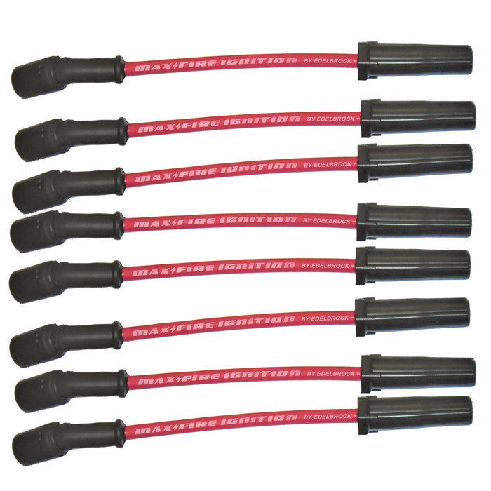 Edelbrock 22717 SPARK PLUG WIRE SET; GM LS ENGINES WITHOUT HEAT SHIELDS RED WIRE (SET OF 8) - Truck Part Superstore