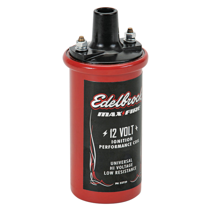 Edelbrock 22739 Universal 12V cannister-style w/primary resistance 1.4 ohms output of 42000V. - Truck Part Superstore