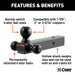 CURT 45652 Multi-Ball Mount (2in. Hollow Shank; 1-7/8in.; 2in./2-5/16in. Black Balls) - Truck Part Superstore