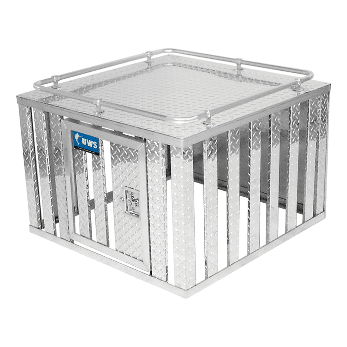 UWS DB-3636 Bright Aluminum 36in. x 36in. Single-Door Dog Box - Truck Part Superstore