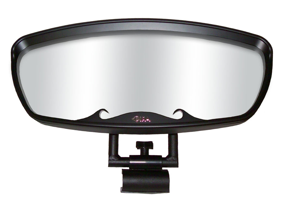 Cipa USA 02874 Wave Series Boat Mirror; 7 in. x 17 in.; Black; w/Round Bracket; - Truck Part Superstore