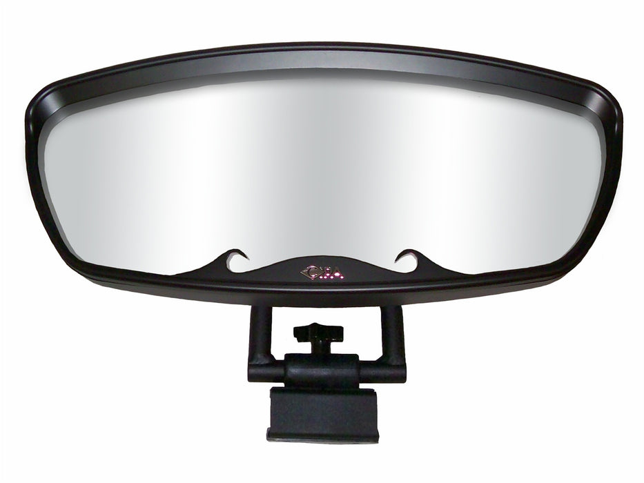 Cipa USA 02875 Wave Series Boat Mirror; 7 in. x 17 in.; Black; w/Square Bracket; - Truck Part Superstore