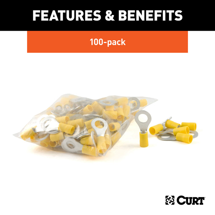 CURT 59556 Ring Terminals (12-10 Wire Gauge; 5/16in. Stud Size; 100-Pack) - Truck Part Superstore
