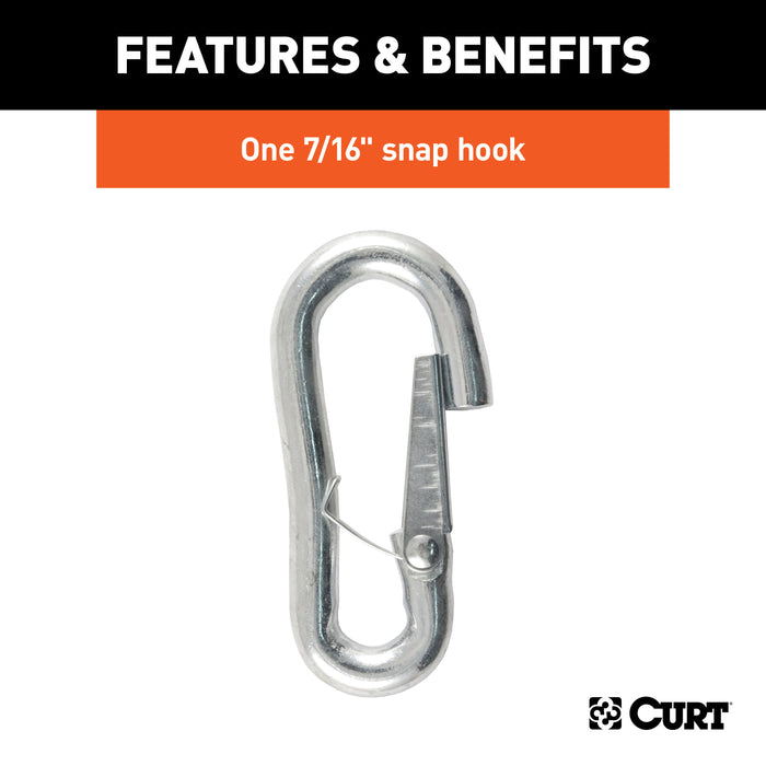 CURT 80313 27in. Safety Chain with 1 Snap Hook (5;000 lbs; Clear Zinc) - Truck Part Superstore