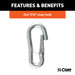 CURT 80313 27in. Safety Chain with 1 Snap Hook (5;000 lbs; Clear Zinc) - Truck Part Superstore
