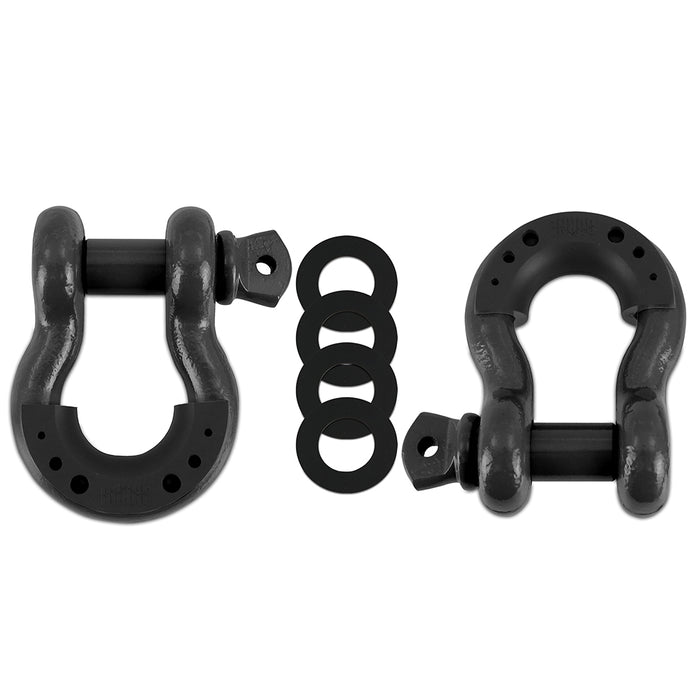 Mishimoto BNDR-BK 3/4" Steel D-Ring Shackle Set, 2 Pieces, Black - Truck Part Superstore