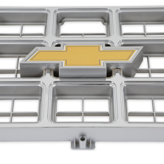 Holley 04-173 Holley Classic Truck Grille; Yellow Bowtie Emblem; Chrome; - Truck Part Superstore