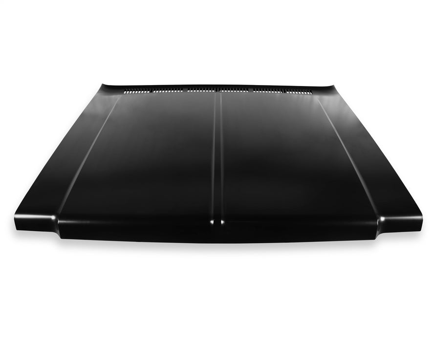Holley 04-482 Stock Style Hood; OE Replacement; Black; EDP Coated; - Truck Part Superstore
