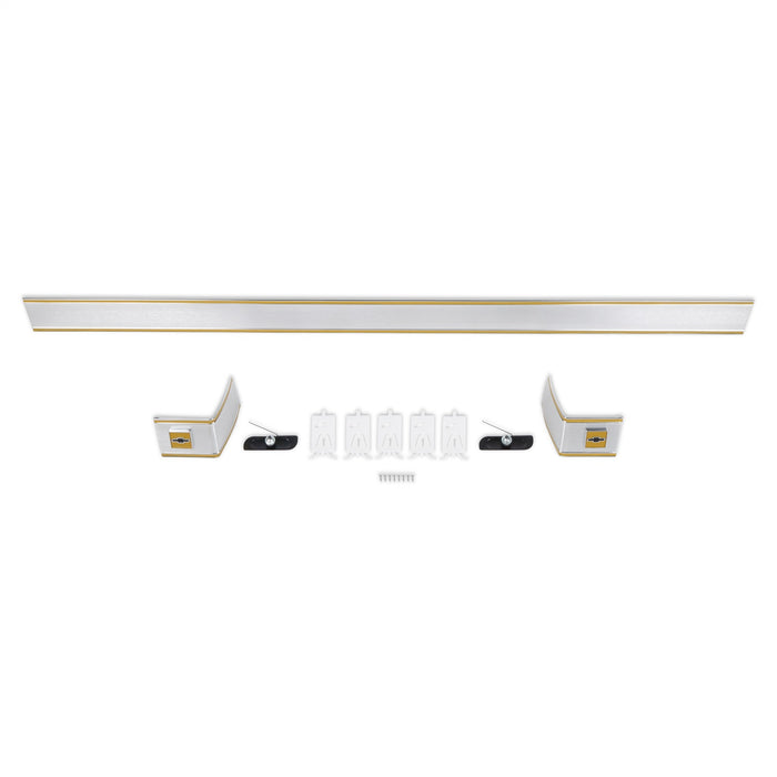 Holley 04-530 Holley Classic Truck Cab Molding; Rear; 3 Pcs.; Silver/Yellow; Brushed Aluminum; - Truck Part Superstore