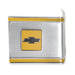 Holley 04-530 Holley Classic Truck Cab Molding; Rear; 3 Pcs.; Silver/Yellow; Brushed Aluminum; - Truck Part Superstore