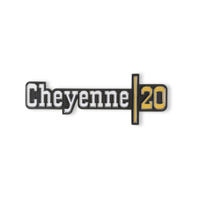 Holley 04-538 Fender Emblem; Silver/Gold; Incl. Mounting Hardware; Pair; CHEYENNE 20; - Truck Part Superstore