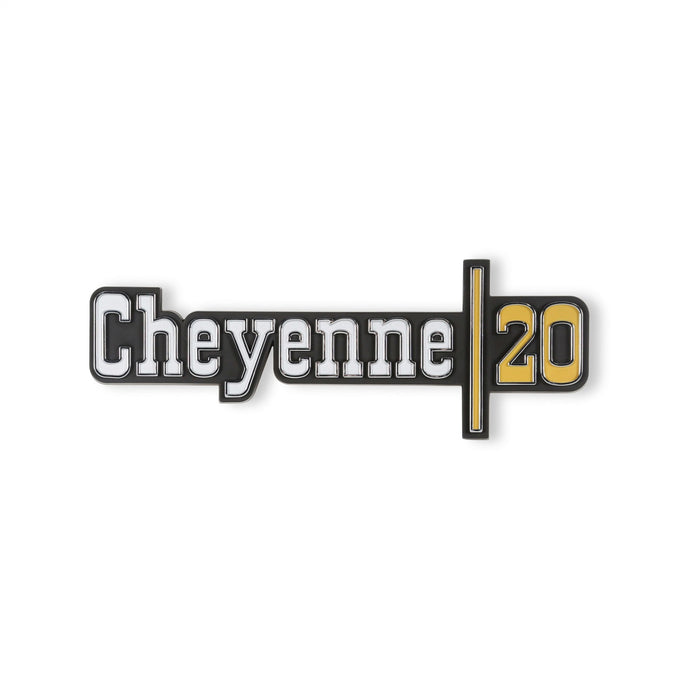 Holley 04-538 Fender Emblem; Silver/Gold; Incl. Mounting Hardware; Pair; CHEYENNE 20; - Truck Part Superstore
