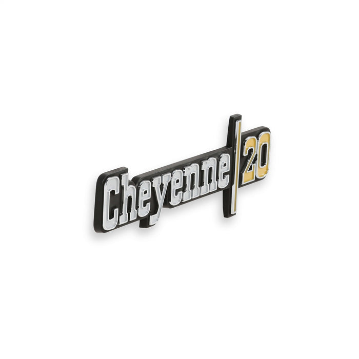 Holley 04-538 Fender Emblem; Silver/Gold; Incl. Mounting Hardware; Pair; CHEYENNE 20; - Truck Part Superstore