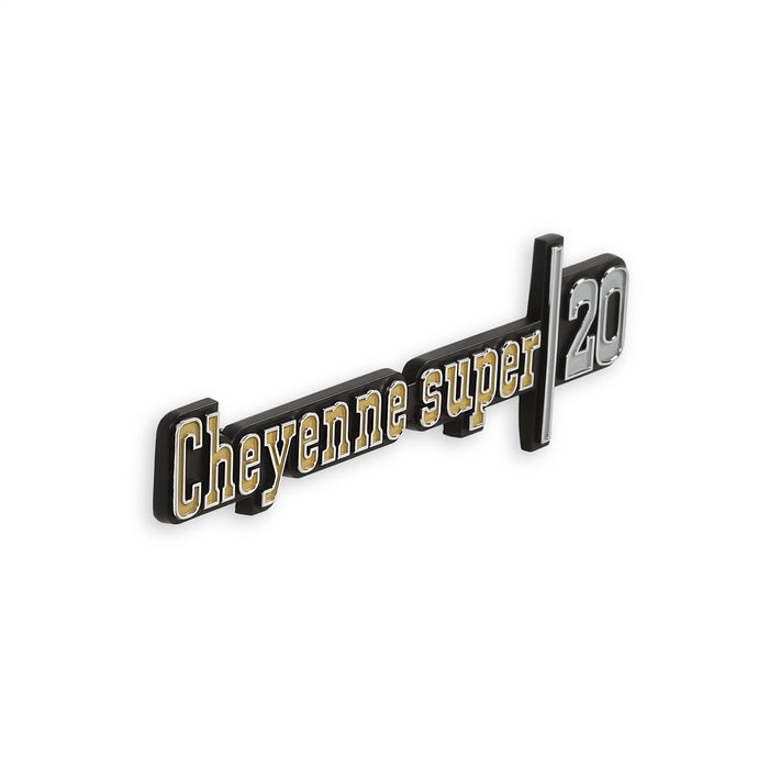 Holley 04-542 Fender Emblem; Silver/Gold; Incl. Mounting Hardware; Pair; CHEYENNE SUPER 20; - Truck Part Superstore