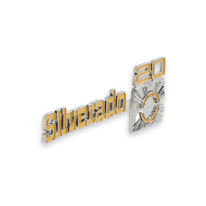 Holley 04-545 Fender Emblem; Silver/Yellow; Incl. Mounting Hardware; Pair; SILVERADO 20; - Truck Part Superstore