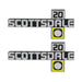 Holley 04-550 Fender Emblem; Silver/Yellow; Incl. Mounting Hardware; Pair; SCOTTSDALE 20; - Truck Part Superstore