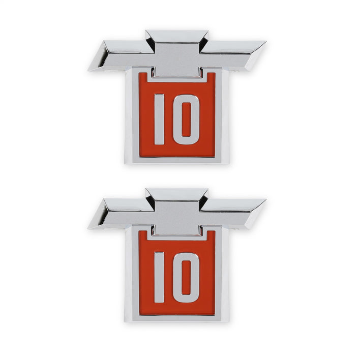 Holley 04-568 Fender Emblem; Red/Silver; Incl. All Factory Mounting Points; Pair; CHEVY 10; - Truck Part Superstore