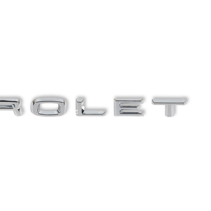 Holley 04-572 Hood Emblem; Chrome; CHEVROLET Letters Set; Incl. Mounting Hardware; - Truck Part Superstore