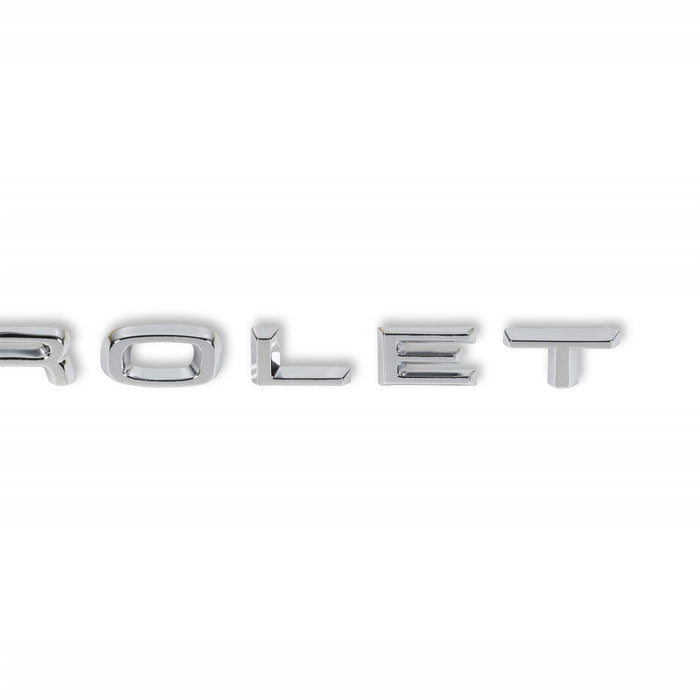 Holley 04-572 Hood Emblem; Chrome; CHEVROLET Letters Set; Incl. Mounting Hardware; - Truck Part Superstore