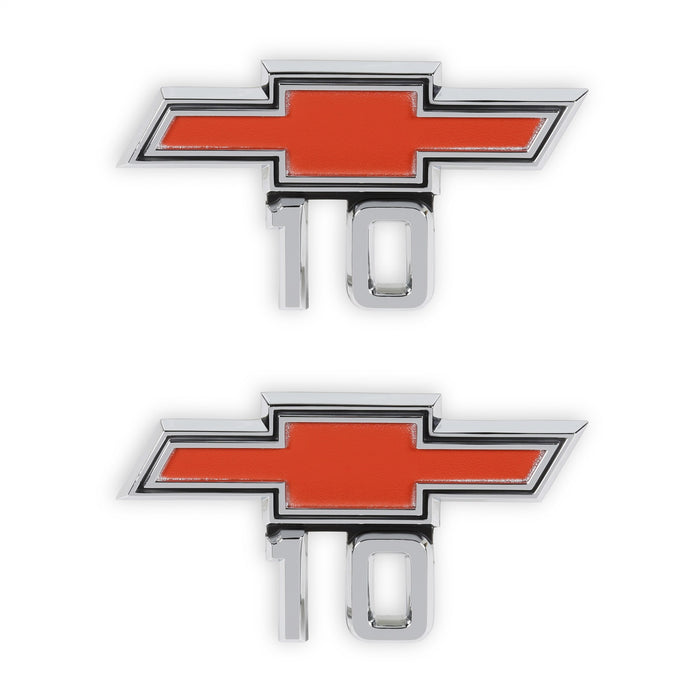 Holley 04-574 Fender Emblem; Red/Silver; Incl. All Factory Mounting Points; Pair; CHEVY 10; - Truck Part Superstore