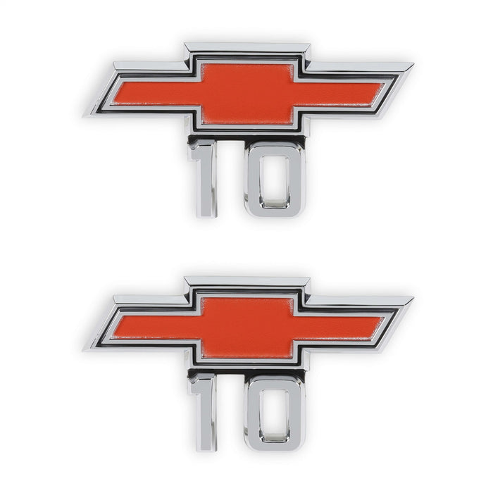 Holley 04-574 Fender Emblem; Red/Silver; Incl. All Factory Mounting Points; Pair; CHEVY 10; - Truck Part Superstore