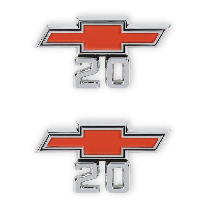 Holley 04-575 Fender Emblem; Red/Silver; Incl. All Factory Mounting Points; Pair; CHEVY 20; - Truck Part Superstore
