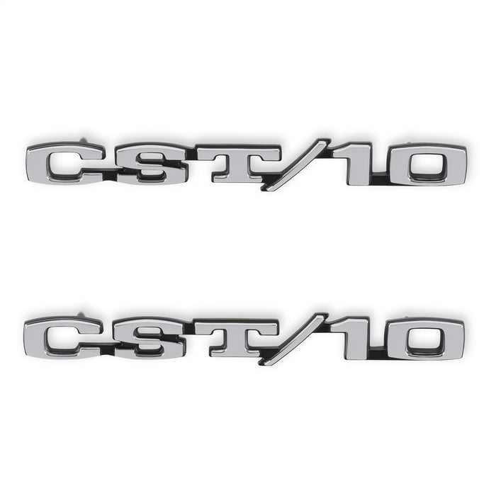 Holley 04-579 Fender Emblem; Black/Silver; Incl. All Factory Mounting Points; Pair; CST/10; - Truck Part Superstore