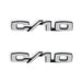 Holley 04-580 Fender Emblem; Black/Silver; Incl. All Factory Mounting Points; Pair; C/10; - Truck Part Superstore