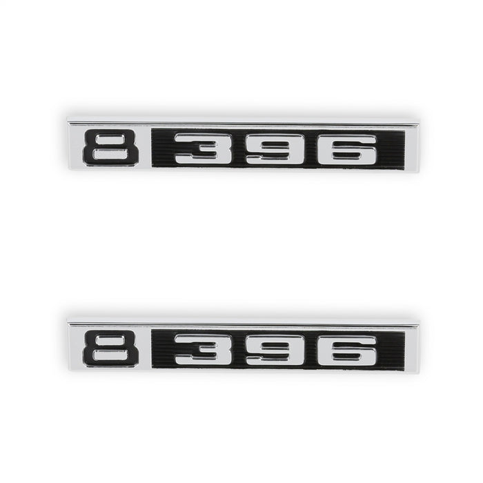 Holley 04-582 Fender Emblem; Black/Silver; Incl. All Factory Mounting Points; Pair; 8/396; - Truck Part Superstore