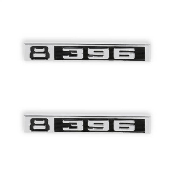 Holley 04-582 Fender Emblem; Black/Silver; Incl. All Factory Mounting Points; Pair; 8/396; - Truck Part Superstore