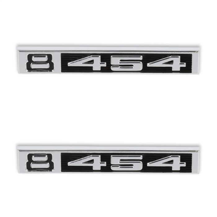 Holley 04-584 Fender Emblem; Black/Silver; Incl. All Factory Mounting Points; Pair; 8/454; - Truck Part Superstore