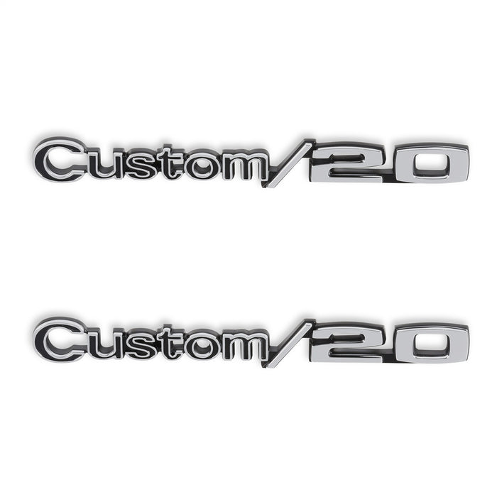 Holley 04-586 Fender Emblem; Black/Silver; Incl. All Factory Mounting Points; Pair; CUSTOM/20; - Truck Part Superstore