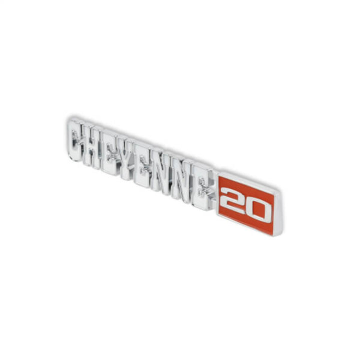 Holley 04-593 Fender Emblem; Red/Silver; Incl. All Factory Mounting Points; Pair; CHEYENNE 20; - Truck Part Superstore