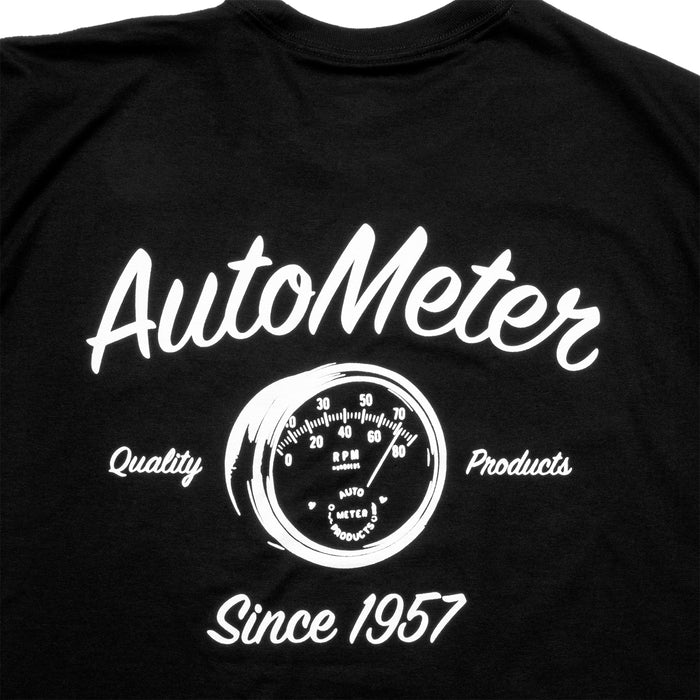 AutoMeter 0423M T-SHIRT; ADULT MEDIUM; BLACK; VINTAGE - Truck Part Superstore