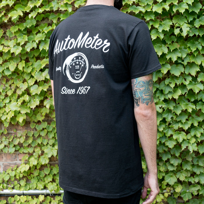 AutoMeter 0423S T-SHIRT; ADULT SMALL; BLACK; VINTAGE - Truck Part Superstore